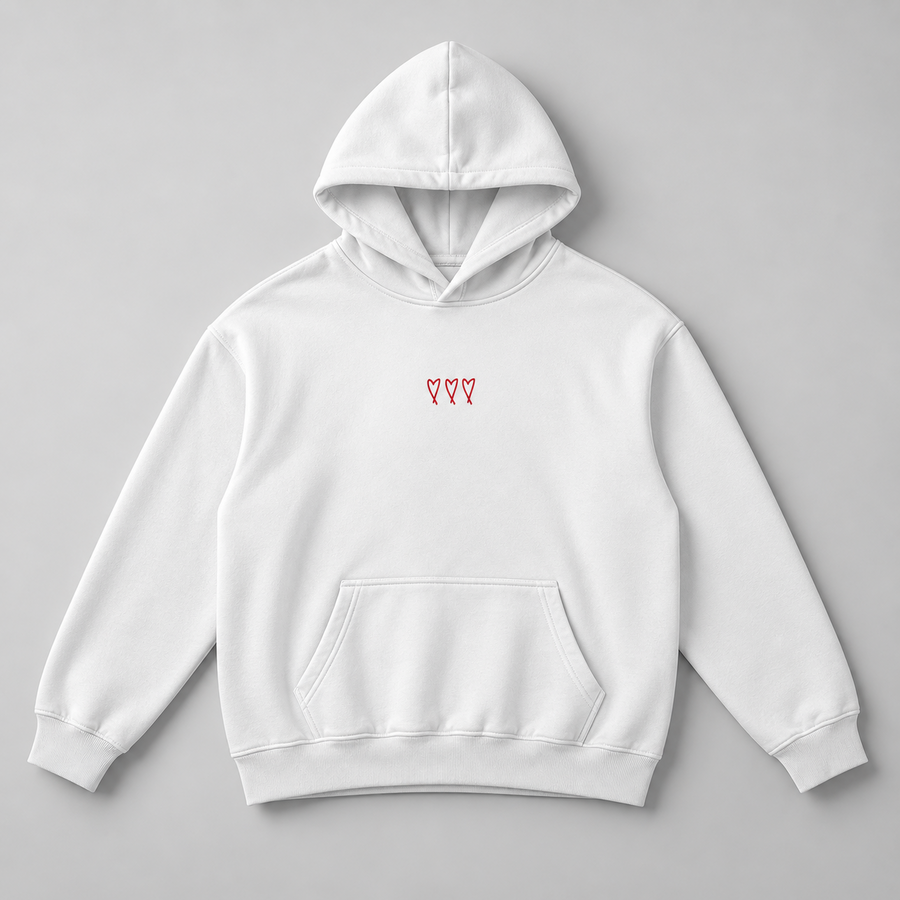 Oversized Baseline Hearts Hoodie