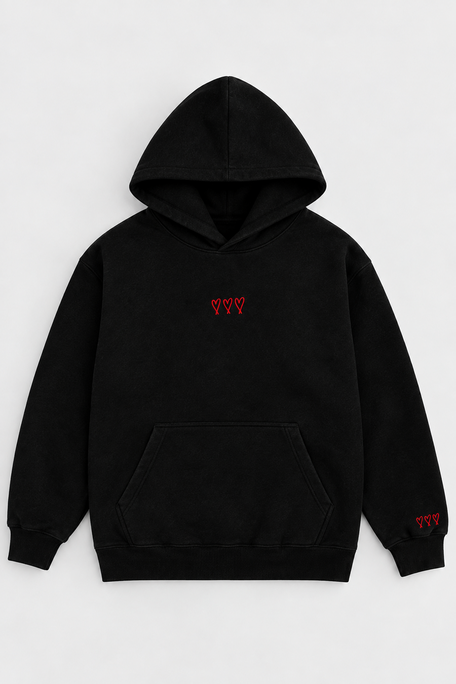 Oversized Baseline Hearts Hoodie